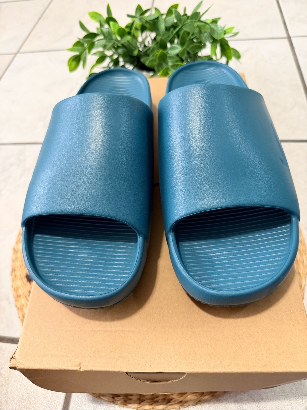 Nike Teal Slide Sandals for Men